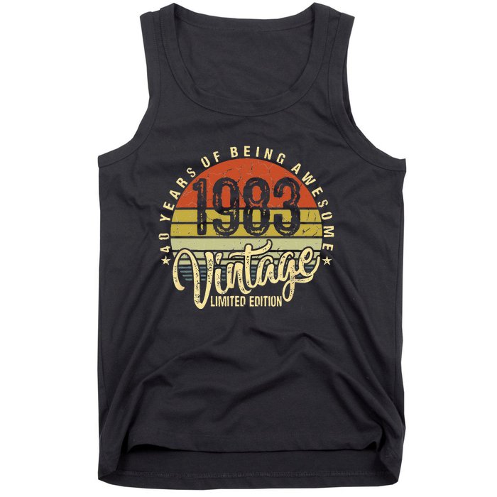 40 Year Of Being Awesome Since 1983 40th Birthday Vintage Tank Top