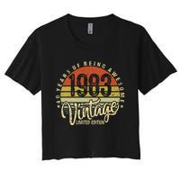 40 Year Of Being Awesome Since 1983 40th Birthday Vintage Women's Crop Top Tee