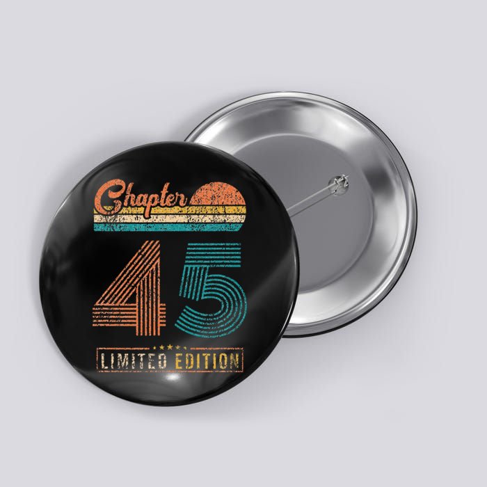 45 Years Old Gifts Chapter 45 Vintage 45th Birthday Retro Button