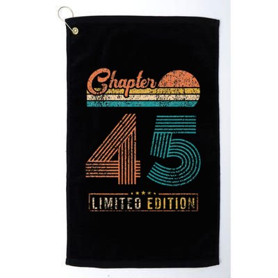 45 Years Old Gifts Chapter 45 Vintage 45th Birthday Retro Platinum Collection Golf Towel