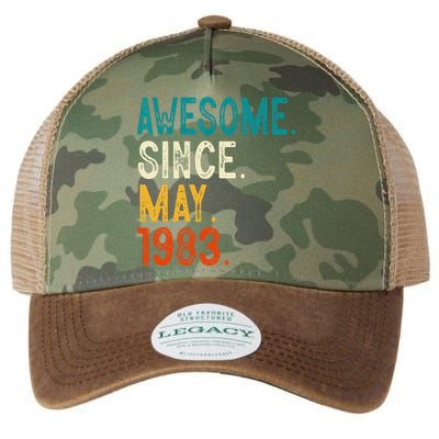 40 Year Old Awesome Since May 1983 40th Birthday Legacy Tie Dye Trucker Hat