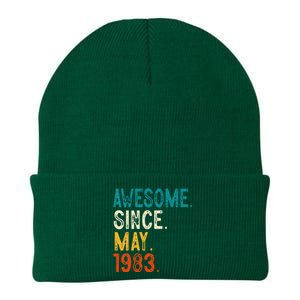 40 Year Old Awesome Since May 1983 40th Birthday Knit Cap Winter Beanie