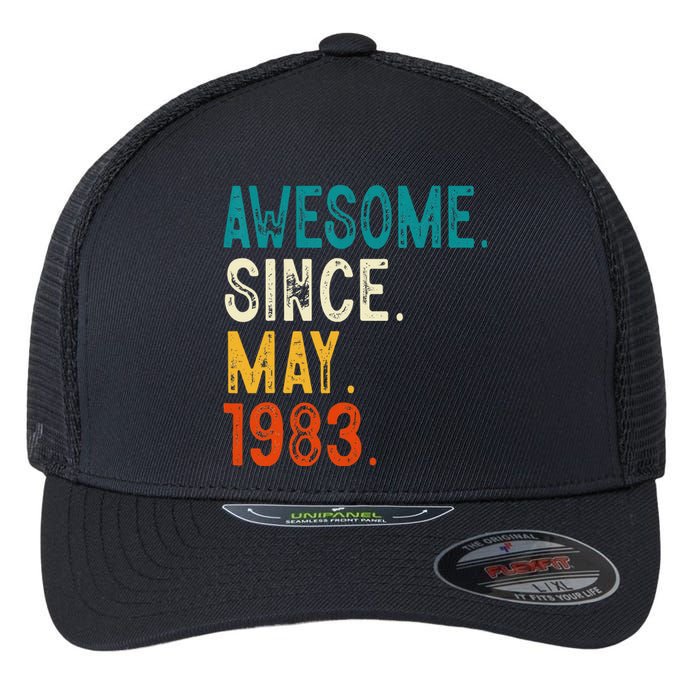 40 Year Old Awesome Since May 1983 40th Birthday Flexfit Unipanel Trucker Cap