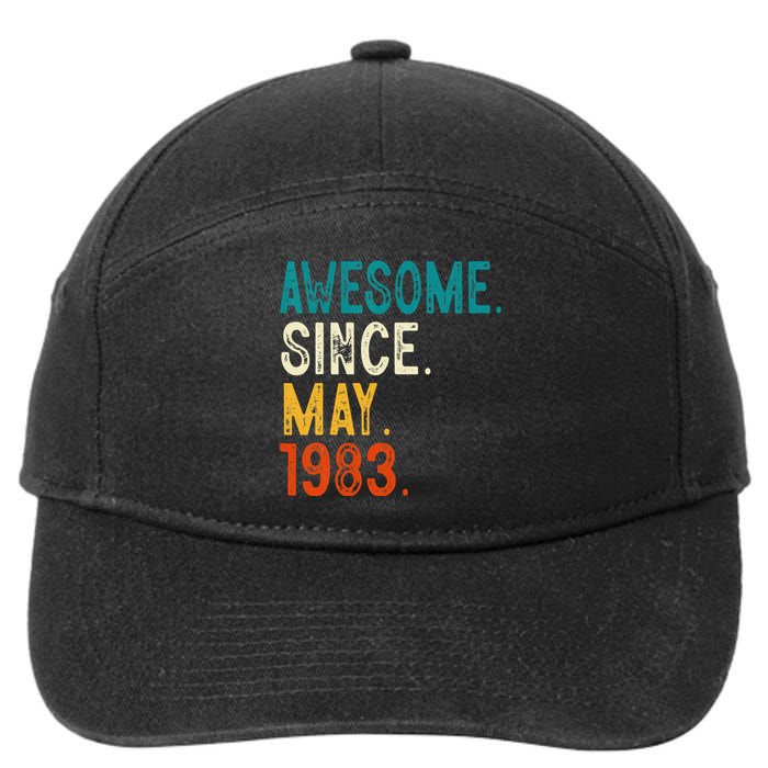 40 Year Old Awesome Since May 1983 40th Birthday 7-Panel Snapback Hat