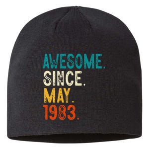 40 Year Old Awesome Since May 1983 40th Birthday Sustainable Beanie