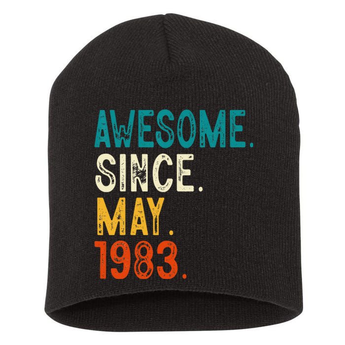 40 Year Old Awesome Since May 1983 40th Birthday Short Acrylic Beanie