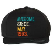 40 Year Old Awesome Since May 1983 40th Birthday Wool Snapback Cap