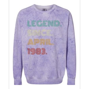 40 Years Old Legend Since April 1983 40th Birthday Colorblast Crewneck Sweatshirt