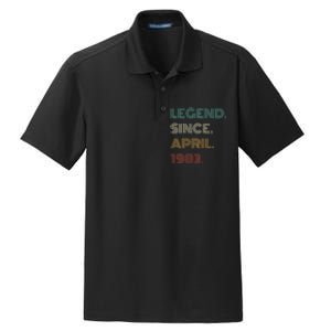 40 Years Old Legend Since April 1983 40th Birthday Dry Zone Grid Polo