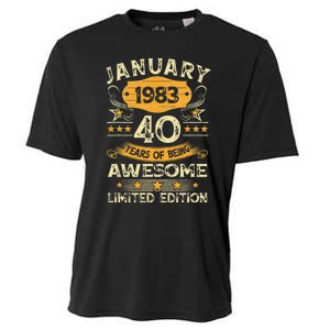 40 Year Old Awesome Since January 1983 40th Birthday Gift Cooling Performance Crew T-Shirt