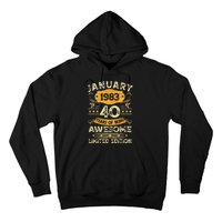 40 Year Old Awesome Since January 1983 40th Birthday Gift Hoodie