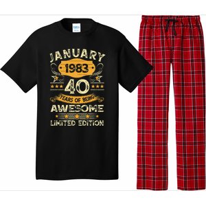 40 Year Old Awesome Since January 1983 40th Birthday Gift Pajama Set