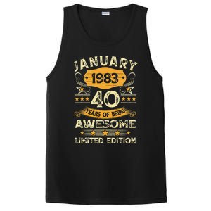 40 Year Old Awesome Since January 1983 40th Birthday Gift PosiCharge Competitor Tank