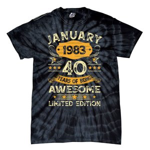 40 Year Old Awesome Since January 1983 40th Birthday Gift Tie-Dye T-Shirt