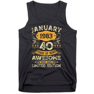 40 Year Old Awesome Since January 1983 40th Birthday Gift Tank Top