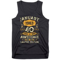 40 Year Old Awesome Since January 1983 40th Birthday Gift Tank Top