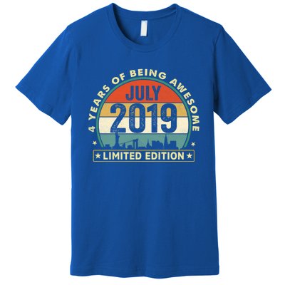 4 Years Old Vintage July 2019 Funny Gift 4th Birthday Gift Premium T-Shirt