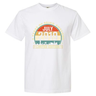 4 Years Old Vintage July 2019 Funny Gift 4th Birthday Gift Garment-Dyed Heavyweight T-Shirt