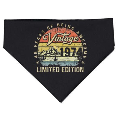 49 Year Old Gifts Vintage 1974 Limited Edition 49th Birthday USA-Made Doggie Bandana