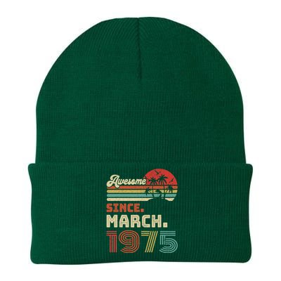 48 Year Old Awesome Since March 1975 48th Birthday Knit Cap Winter Beanie