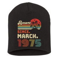 48 Year Old Awesome Since March 1975 48th Birthday Short Acrylic Beanie