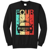 4 Year Old Police Car Birthday Fourth 4th Birthday Boy Girl Tall Sweatshirt