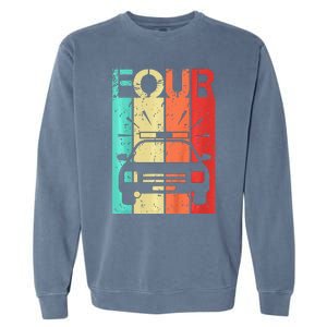 4 Year Old Police Car Birthday Fourth 4th Birthday Boy Girl Garment-Dyed Sweatshirt