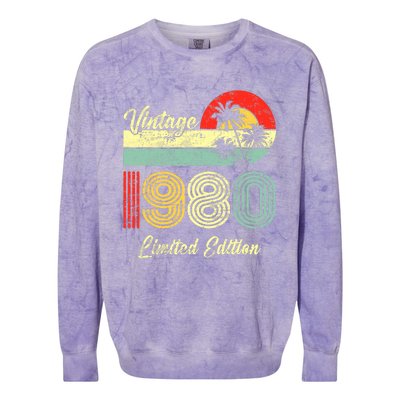 43 Years Old Vintage 1980 Limited Edition 43rd Birthday Colorblast Crewneck Sweatshirt