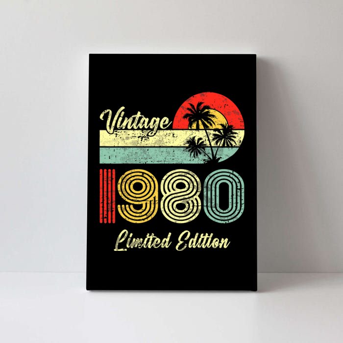 43 Years Old Vintage 1980 Limited Edition 43rd Birthday Canvas