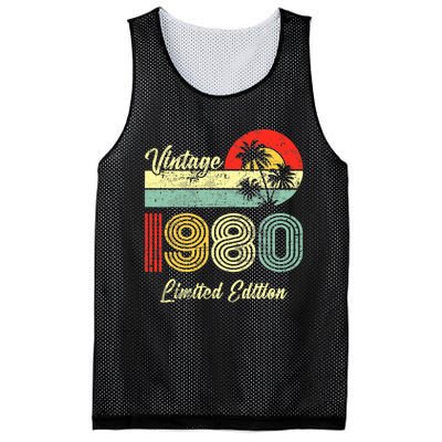 43 Years Old Vintage 1980 Limited Edition 43rd Birthday Mesh Reversible Basketball Jersey Tank