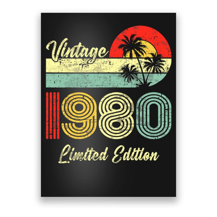 43 Years Old Vintage 1980 Limited Edition 43rd Birthday Poster