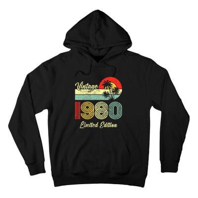 43 Years Old Vintage 1980 Limited Edition 43rd Birthday Tall Hoodie