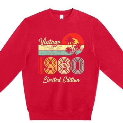 43 Years Old Vintage 1980 Limited Edition 43rd Birthday Premium Crewneck Sweatshirt