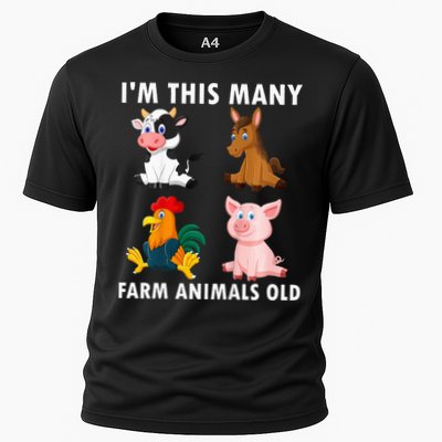 4 Year Old Boy Farm Animals Old 4th Birthday Performance Shirt