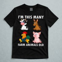 4 Year Old Boy Farm Animals Old 4th Birthday T-Shirt