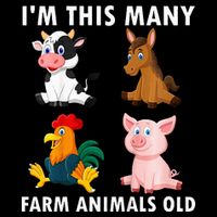 4 Year Old Boy Farm Animals Old 4th Birthday T-Shirt