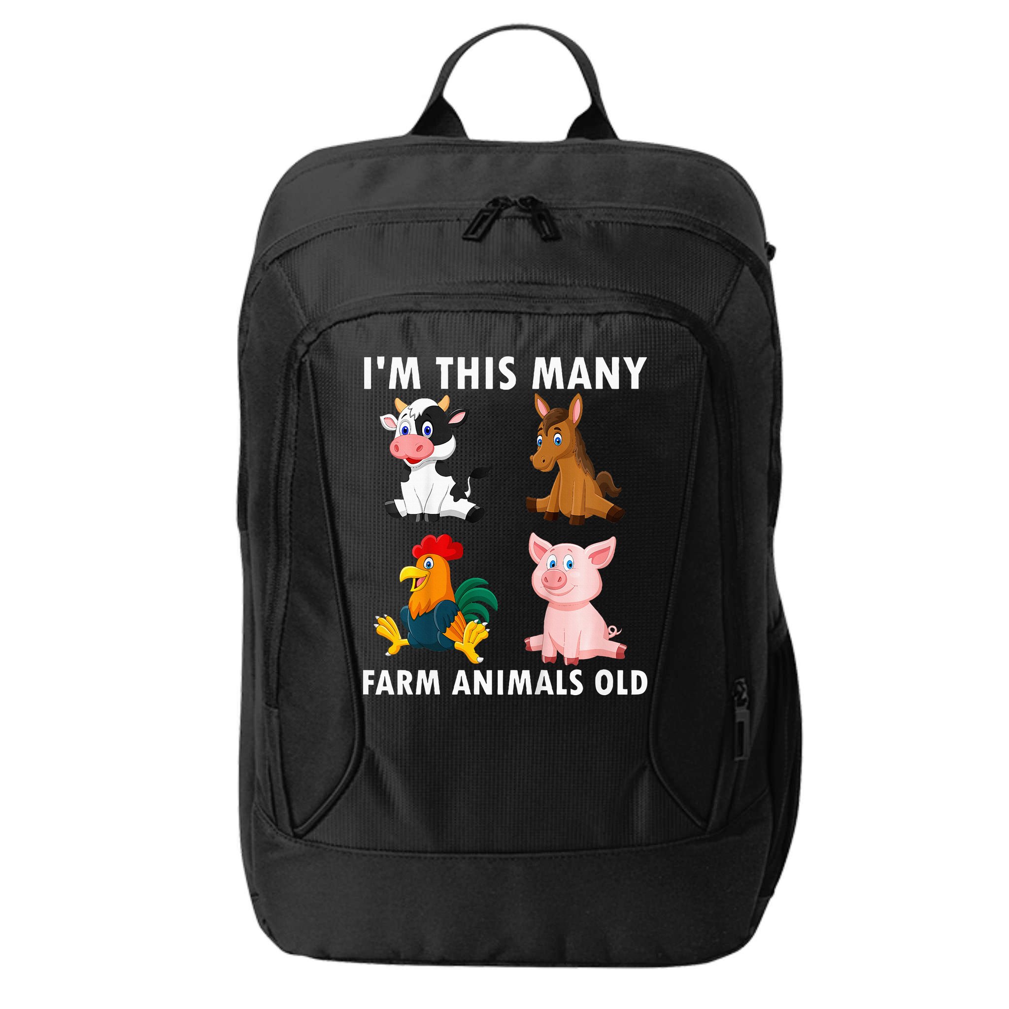 4 Year Old Boy Farm Animals Old 4th Birthday City Backpack