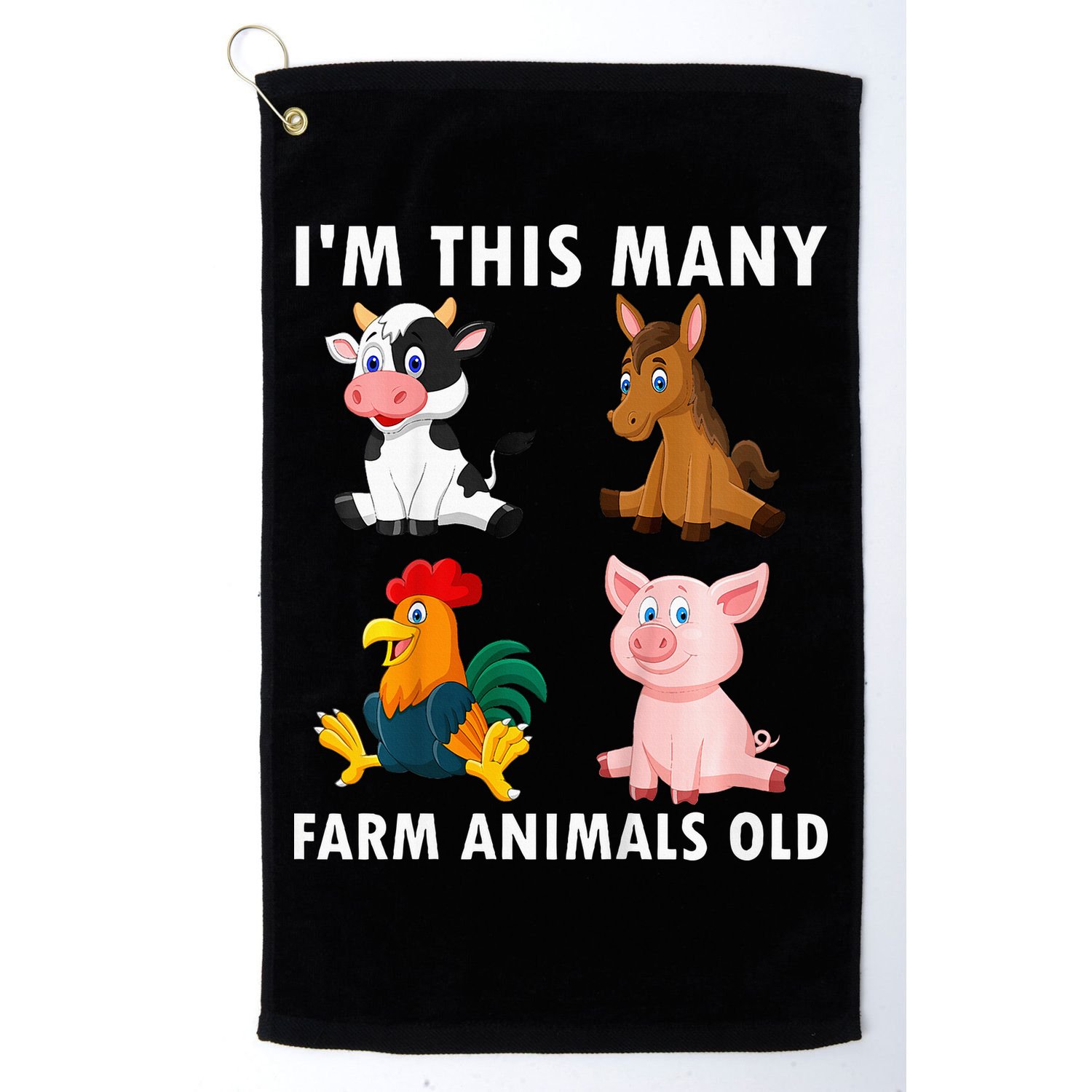 4 Year Old Boy Farm Animals Old 4th Birthday Golf Towel