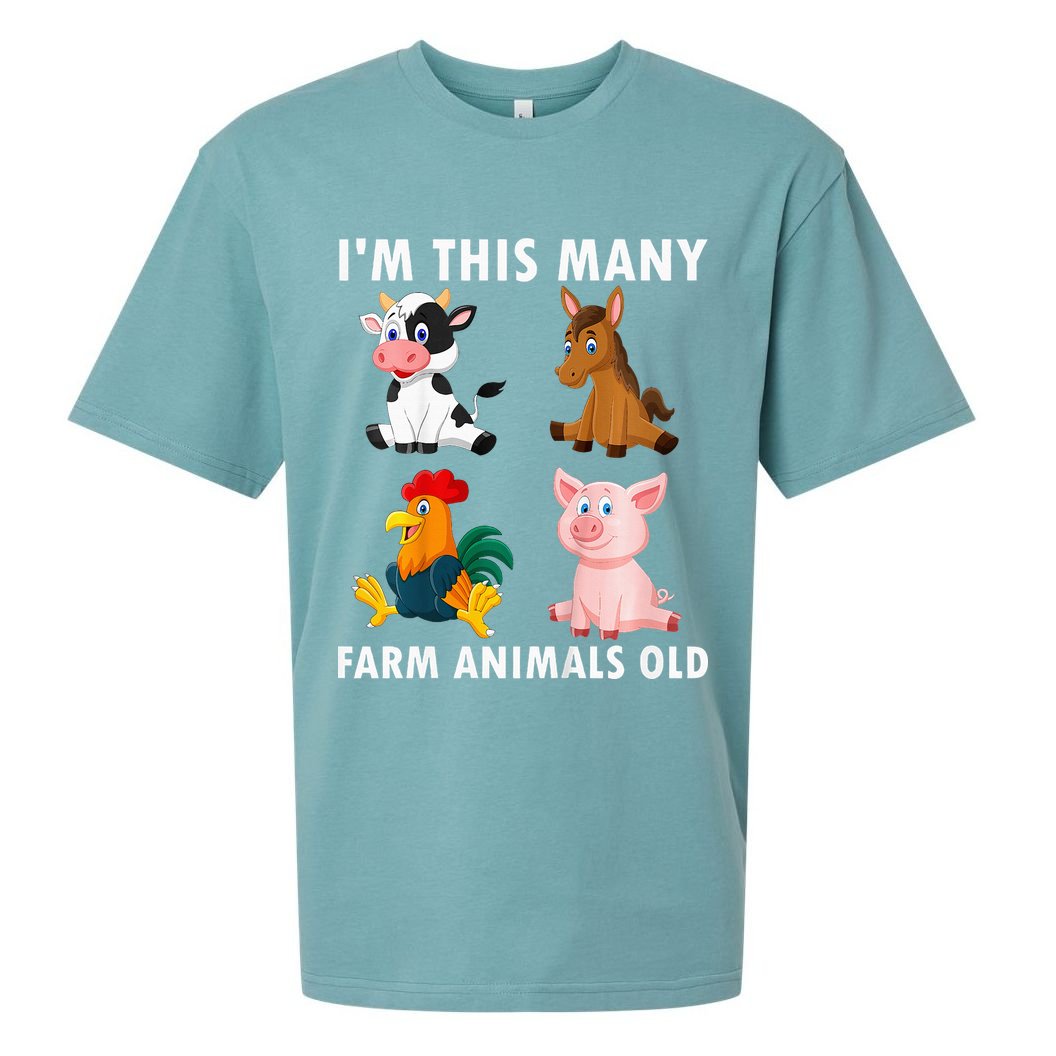 4 Year Old Boy Farm Animals Old 4th Birthday Sueded Cloud Jersey T-Shirt
