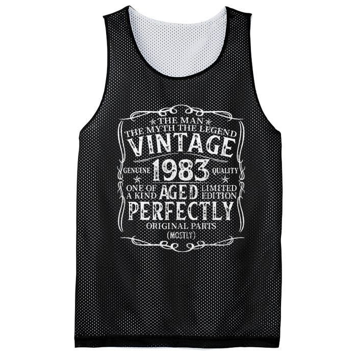 40 Year Old Gift Vintage 1983 Man Myth Legend 40th Birthday Mesh Reversible Basketball Jersey Tank