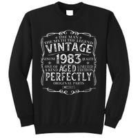 40 Year Old Gift Vintage 1983 Man Myth Legend 40th Birthday Tall Sweatshirt