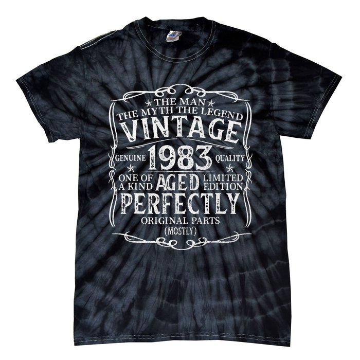 40 Year Old Gift Vintage 1983 Man Myth Legend 40th Birthday Tie-Dye T-Shirt