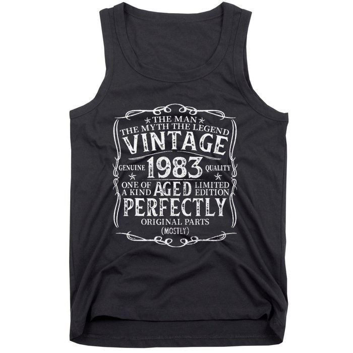 40 Year Old Gift Vintage 1983 Man Myth Legend 40th Birthday Tank Top