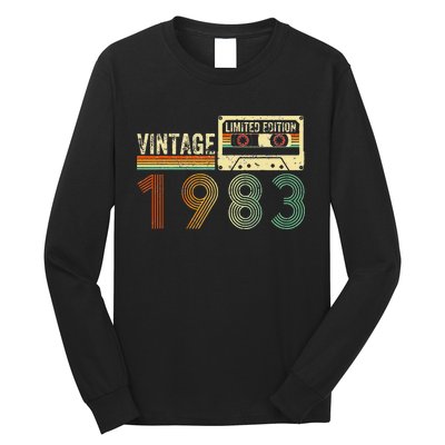 40 Year Old Gifts Vintage 1983 40th Birthday Cassette Tape Long Sleeve Shirt