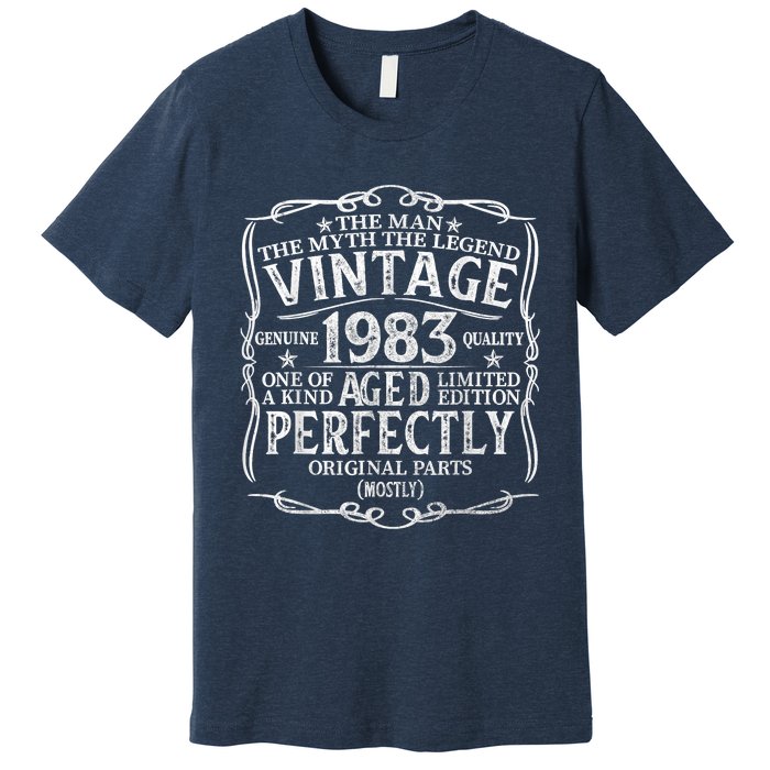 40 Year Old Gift Vintage 1983 Man Myth Legend 40th Birthday Premium T-Shirt