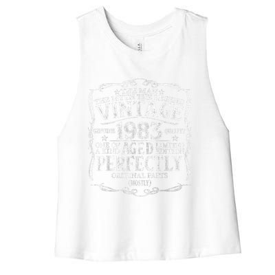 40 Year Old Gift Vintage 1983 Man Myth Legend 40th Birthday Women's Racerback Cropped Tank