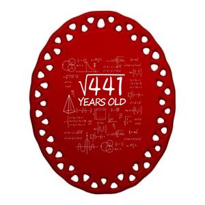 411 Years Old 21st Birthday Math Funny Nerd Ceramic Oval Ornament