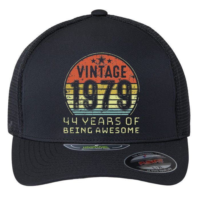 44 Year Old Birthday Vintage 1979 44th Birthday Flexfit Unipanel Trucker Cap