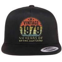 44 Year Old Birthday Vintage 1979 44th Birthday Flat Bill Trucker Hat