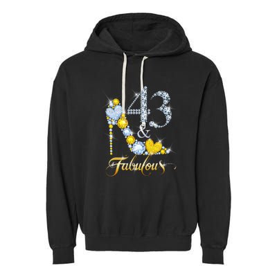 43 years old It's my Birthday 43th Birthday Diamond Crown Garment-Dyed Fleece Hoodie